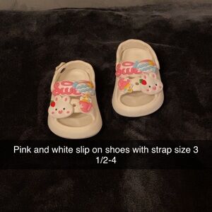 Kids Slip-On Shoes - Pink & White